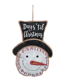 Burlap White Christmas Stuffed Countdown Character Home