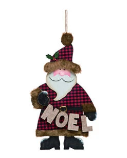 Wood Red Christmas Snow Character Hanger Home