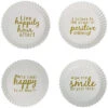 Set Of 4 Metal White Celebration Happy Hour Tidbit Plate Home -Home Accents Shop 3050413519 RLLD 1