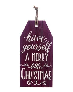 Wood Red Christmas Tag Wall Decor Home