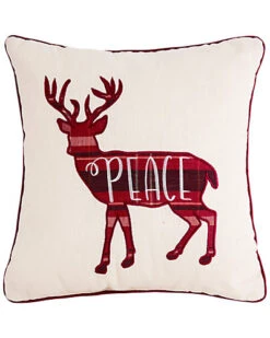 Fabric Red Christmas Plaid Fauna Pillow Home