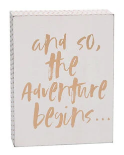 Wood Gold Spring Encouraging Adventure Word Wall Art Decor Home