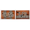 Set Of 2 Wood 16in Orange Halloween Spooky Dimensional Signs Home -Home Accents Shop 3050427685 RLLD 1