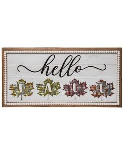 Wood 24In Multicolored Harvest Hello Fall Wall Decor Home