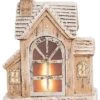 Resin 12.5in Multicolored Christmas Light Up Snowy Home -Home Accents Shop 3050479032 RLLD 1
