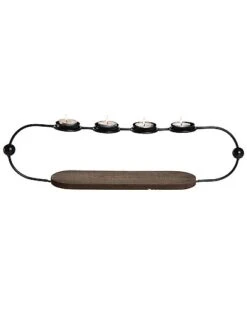 Metal 20In Black Harvest Tea Light Holder Home