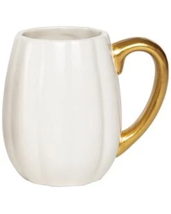 Ceramic 4.92In White Harvest Jewel Tone Pumpkin Mug Home