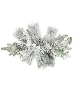 Artificial 26in Christmas Frosted Artificial Centerpiece Home