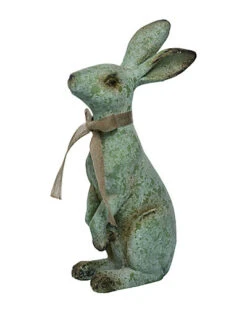 MGO 20in Brown Easter Standing Rustic Garden Bunny Statuette Home
