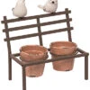 Set Of 3 Transpac Metal 8in Brown Spring Bird Bench With Planters Home -Home Accents Shop 3050556753 RLLD 1