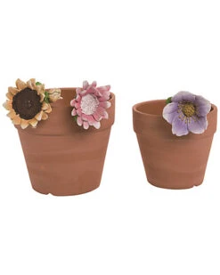 Resin 3in Multicolor Spring Flower Pot Hangers Home