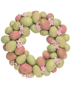 Plastic 10in Multicolor Easter Pastel Egg Wreath Home