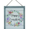 Wood Multicolor Easter Hello Spring Hanging Wall Decor Home