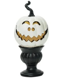 Resin 11In Multicolored Halloween Light Up Pedestal Pumpkin Home