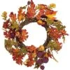 Natural Fiber 19.69In Orange Harvest Assorted Fall Leaves Wreath Home -Home Accents Shop 3050583638 RLLD 1