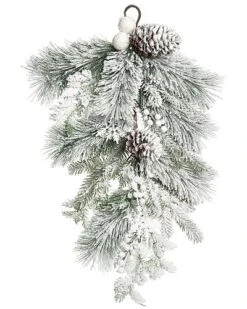 Artificial 24in Christmas Frosted Artificial T-Drop Home