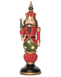 Resin 12in Multicolored Christmas Light Up Nutcracker Home