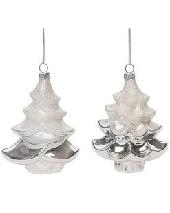 Glass 5in Multicolored Christmas Tree Ornament Set Of 2 Home