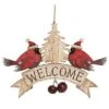 Wood 13.75in Multicolored Christmas Cardinal Welcome Sign Home -Home Accents Shop 3050663563 RLLD 1