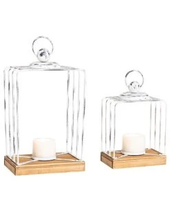 Metal 15.25In Multicolored Harvest Modern Rustic Lanterns Set Of 2 Home
