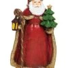 Resin 9in Multicolored Christmas Gilded Santa Figurine Home