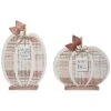 Wood 13.78In Multicolored Harvest Neutral Plaid Pumpkin Decor, Set Of 2 Home -Home Accents Shop 3050702152 RLLD 1