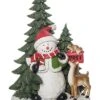 Resin 15.5in Multicolored Christmas Merry Snowman And Tree Decor Home -Home Accents Shop 3050704911 RLLD 1