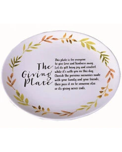 Dolomite 10in White Harvest Giving Plate Home