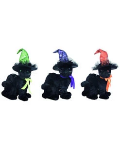 Fabric 21in Black Halloween Cat Set Of 3 Home