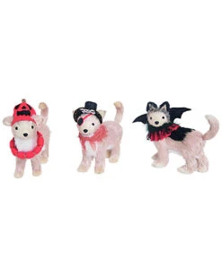 Foam 12in White Halloween Costume Standing Dog Set Of 3 Home