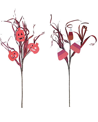 Wood 28in Multicolor Halloween Candy/Jack Spray Set Of 2 Home 3 Wood 28in Multicolor Halloween Candy/Jack Spray Set Of 2 Home