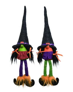 Fabric 24in Multicolor Halloween Plush Witch Shelf Sitter Set Of 2 Home