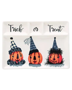 Dolomite 18in White Halloween Mr. Pumpkin Chip And Dip Home