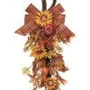 Metal 32In Multicolored Harvest Pumpkin And Sunflower Drop Home
