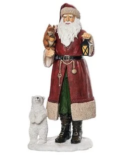 Resin 12.4in Multicolored Christmas Santa And Critter Decor Home