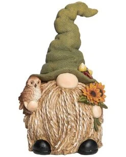 Resin 7.5In Multicolored Harvest Braided Beard Gnome Figurine Home