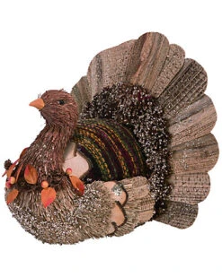 Foam 12in Brown Fall/Harvest Blessings Turkey Decor Home