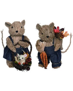 Foam 9in Multicolor Fall/Harvest Mouse S Decorative Set Home