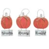 Wood 11in Brown Fall/Harvest Pumpkin Decorative Set Home -Home Accents Shop 3050747502 RLLD 1