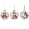 Glass 4.5in Multicolored Christmas Scarf Bird Ornament Set Of 3 Home