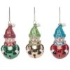 Glass 5.75in Multicolored Christmas Fun Snowman Ornament Set Of 3 Home -Home Accents Shop 3050770933 RLLD 1