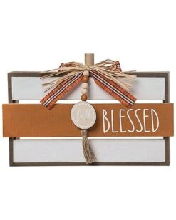 Wood 14In Multicolored Harvest Pumpkin Container Decor Home