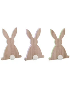 Set Of 3 Pom-Pom Tail Bunnies Home