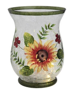 Glass 8in Multicolor Harvest Crackle Home