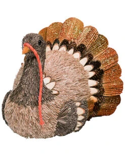 Foam 11in Brown Fall/Harvest Glitz Turkey Decor Home