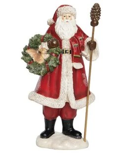Resin 11.75in Multicolored Christmas Rustic Santa Figurine Home