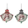 Glass 5in Multicolored Christmas Vintage Snowman Ornament Set Of 2 Home -Home Accents Shop 3050842111 RLLD 1