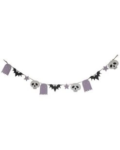 Wood 43.31In Multicolored Halloween Pastel Witch Garland Home
