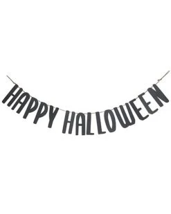 Metal 47.24In Black Halloween Happy Halloween Banner Home