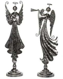 Metal 21.5in Christmas Angel Decor Set Of 2 Home